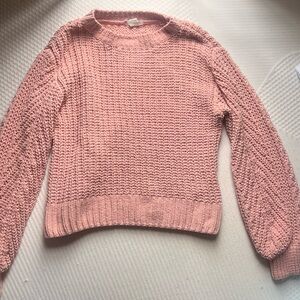 H&M Textured Knit Sweater in Soft Pink